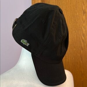 Lacoste Black Adjustable Hat with Iconic Logo